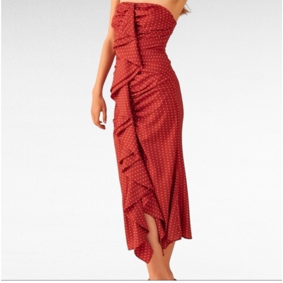 C/MEO Dresses & Skirts - C/MEO Collective Timeless Vices Midi Dress In Red Spot